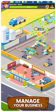 A screenshot of a gameplay showing a farm.